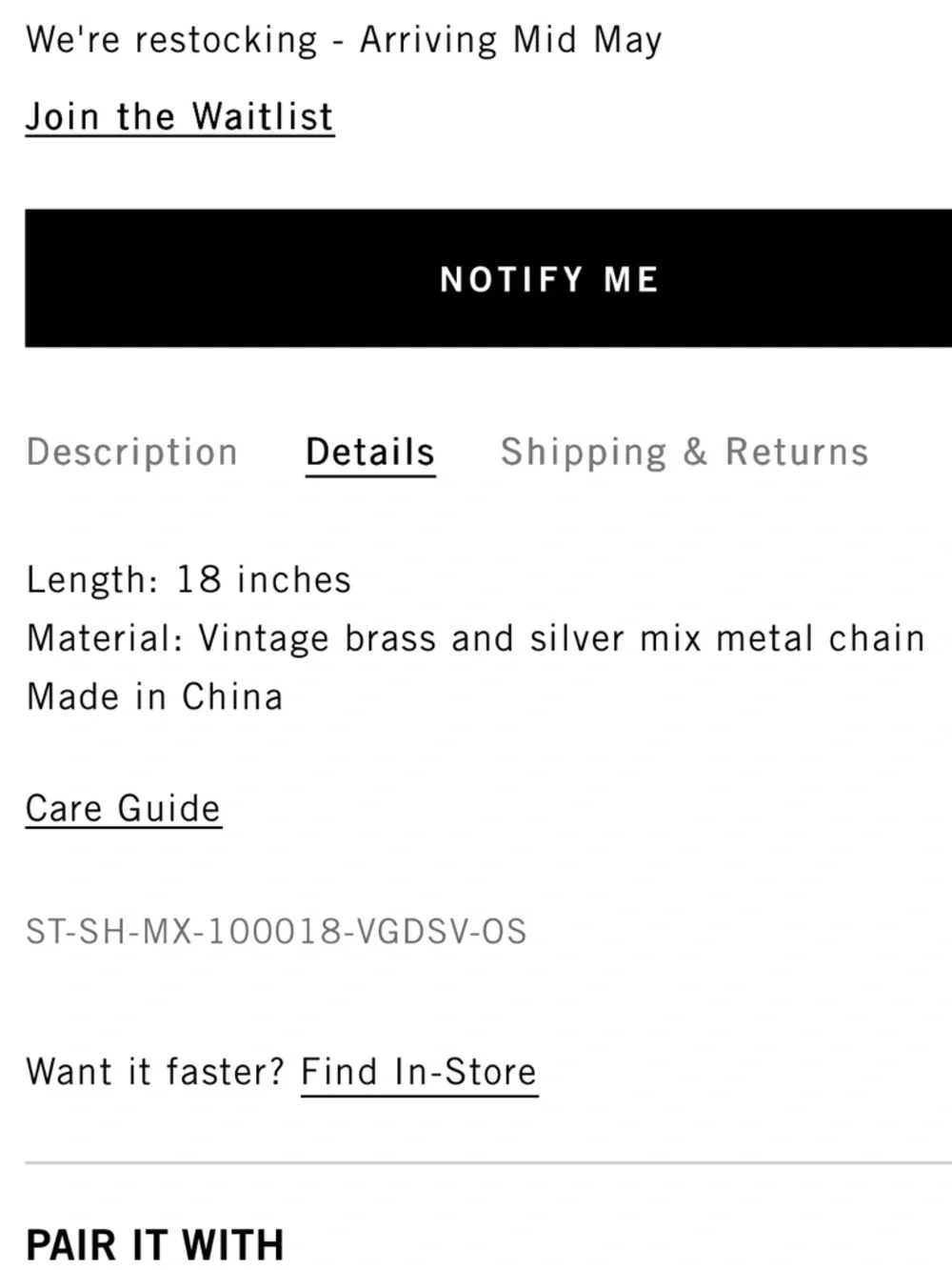 Clare V Shortie Strap - Vintage Gold/Silver Mixed Metal - Picture 6 of 6